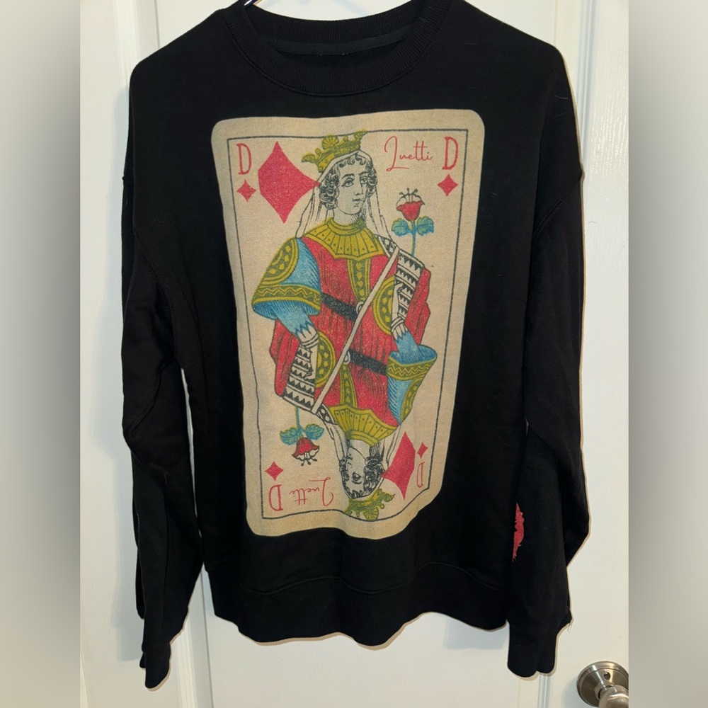 Luetti Vintage Queen of Diamonds Sweatshirt Unisex Size Small
